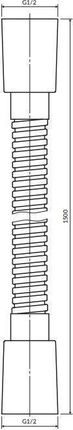 Omnires Wąż Prysznicowy, 150 Cm 023-Xcp 023XCP - zdjęcie 2