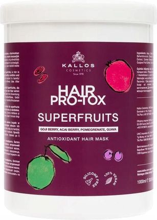 Kallos Hair Pro-Tox Superfruits Maseczka Regenerująca Do Włosów Osłabionych Bez Połysku 1000 ml