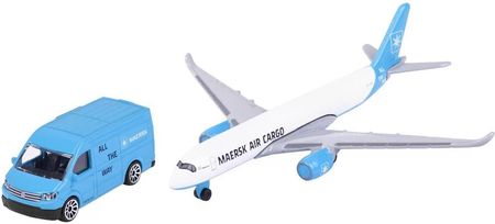 Majorette Logistic Maersk Volkswagen Crafter + Samolot Air Cargo 2057289