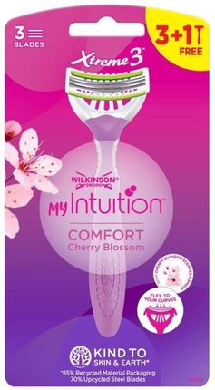 Wilkinson My Intuition xtreme 3 Comfort Cherry Blossom Jednorazowe Maszynki Do Golenia 4 szt.