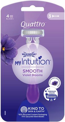 Wilkinson My Intuition Quattro Smooth Violet Bloom Jednorazowe Maszynki Do Golenia 3 szt.