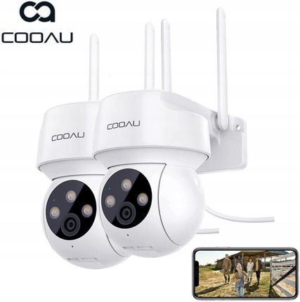 Cooau Kamera Zewnętrzna Obrotowa Ip Wifi 2K 3Mp Zestaw (Cooaudc2012Szt)
