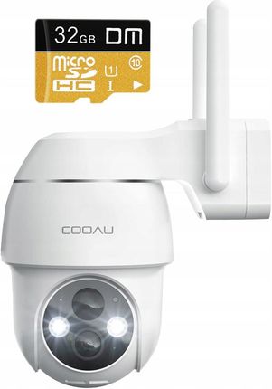 Cooau Kamera Zewnętrzna Obrotowa Bateria Wifi 3Mpx 32Gb