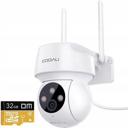 Cooau Kamera Zewnętrzna Obrotowa Ip Wifi Hd 2K 3Mpx 32Gb