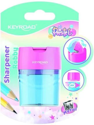 Keyroad Temperówka Plastikowa Keyroad Pastel Podwójna Z Pojemnikiem Blister Mix Kolorów