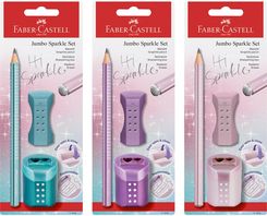 Zdjęcie Faber-Castell Faber-Castell Jumbo Sparkle Cosmic Zestaw Ołówek + Temperówka Rollon Gumka Rollon Mix Kolorów Blister - Śrem