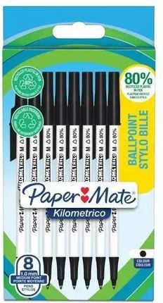 Paper Mate Długopis Kilometrico 1,0Mm Czarny 8szt.