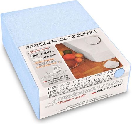 Stanpol Prześcieradło Frotte Z Gumką Super Soft 220X240 Błękitne-28