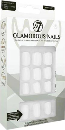 W7 Glamorous Nails Sztuczne Paznokcie White Lily 24 Szt./1 Opak.
