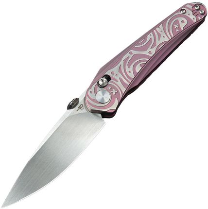 Bestech Knives Nóż Składany Mothus Hand Rubbed Satin Blade Purple Titanium