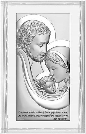 Srebrny Obrazek Święta Rodzina Ślub Chrzest Śr301