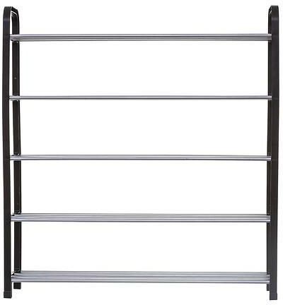 Panca Porta Scarpe Con Contenitore 5five Aliaj - Cassettiera Per Ingresso 4 Paia, Legno E Acciaio, Nero 76x30x48 Cm - 3