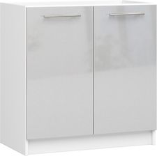 Akord Fabryka Mebli Szafka Kuchenna Pod Zlewozmywak Oliwia S 80Cm Biała Metalik Połysk 1567764