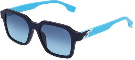 FILA FIASFI458 Unisex-Okulary słoneczne Pełna obręcz Kwadrat, niebieski