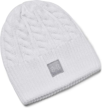 Damska czapka zimowa Under Armour Halftime Cable Knit Beanie - biała