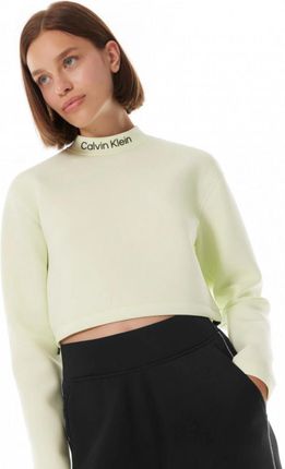 Damska bluza dresowa nierozpinana z półgolfem Calvin Klein Women 00GWF3W326 - zielona