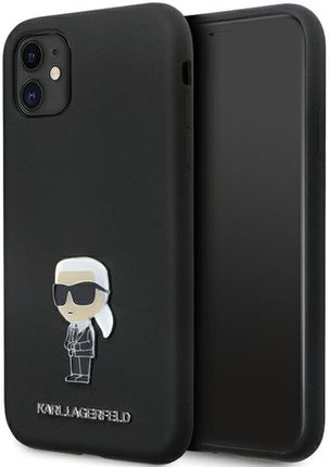 Karl Lagerfeld Klhcn61Smhknpk Iphone 11 Xr 6 1" Czarny Black Silicone Ikonik Metal Pin