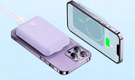 Baseus Magnetic Mini 10000mAh 20W Fioletowy - zdjęcie 3