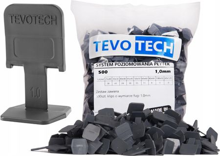 Tevotech System Poziomowania Płytek 1000szt. 1,0mm