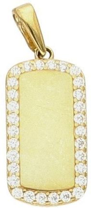 Diament Zawieszka złota Blaszka z cyrkoniami 585