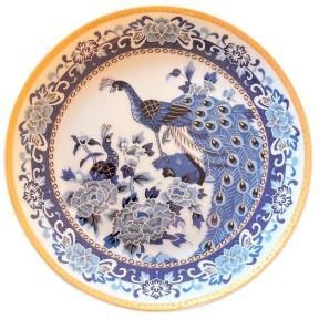 Talerz deserowy 18,2 cm PAWIE niebieski porcelana
