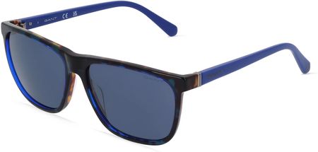 GANT GA7207 Mężczyźni-Okulary słoneczne Pełna obręcz Kwadrat Tworzywo sztuczne-ramka, niebieski