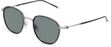 Montblanc MB0160S Mężczyźni-Okulary słoneczne Pełna obręcz Panto Metal-ramka, srebrny