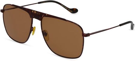 Gucci GG0909S Mężczyźni-Okulary słoneczne Pełna obręcz Kwadrat Metal-ramka, brązowy