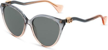 Gucci GG1011S Panie-Okulary słoneczne Pełna obręcz Motyl Tworzywo sztuczne-ramka, szary