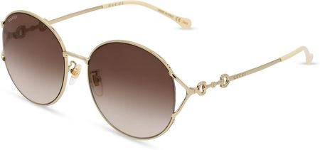 Gucci GG1017SK Panie-Okulary słoneczne Pełna obręcz Okrągły Metal-ramka, złoty