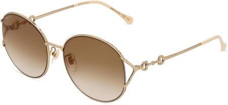 Gucci GG1017SK Panie-Okulary słoneczne Pełna obręcz Okrągły Metal-ramka, złoty