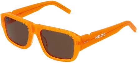 KENZO KZ40144I Unisex-Okulary słoneczne Pełna obręcz Kwadrat Tworzywo sztuczne-ramka, pomarańczowy
