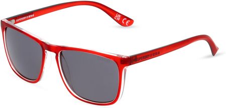 Superdry SHOCKWAVE Unisex-Okulary słoneczne Pełna obręcz Kwadrat Tworzywo sztuczne-ramka, czerwony