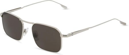 Montblanc MB0218S Mężczyźni-Okulary słoneczne Pełna obręcz Kwadrat Metal-ramka, srebrny