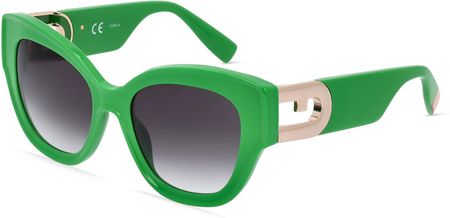 FURLA FULSFU596 Panie-Okulary słoneczne Pełna obręcz Motyl Tworzywo sztuczne-ramka, zielony