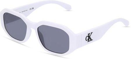Calvin Klein Jeans CKJ22633S Unisex-Okulary słoneczne Pełna obręcz Kwadrat Tworzywo sztuczne-ramka, biały