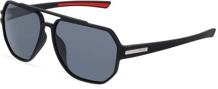 FILA FIASFI301 Mężczyźni-Okulary słoneczne Pełna obręcz Pilot Tworzywo sztuczne-ramka, czarny