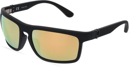 POLICE POISPLF63 Mężczyźni-Okulary słoneczne Pełna obręcz Kwadrat Tworzywo sztuczne-ramka, czarny