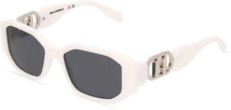 KARL LAGERFELD KL6085S Panie-Okulary słoneczne Pełna obręcz Ośmiokątny Tworzywo sztuczne-ramka, biały