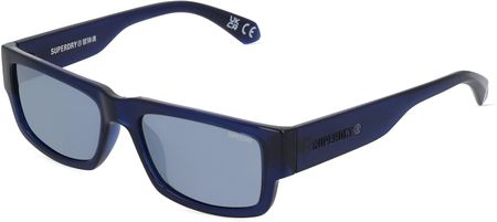 SUPERDRY 5005 Unisex-Okulary słoneczne Pełna obręcz Kwadrat Tworzywo sztuczne-ramka, niebieski