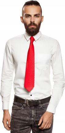 Klasyczny krawat męski elegancki czerwony