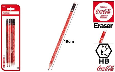 Mp Main Paper Ołówek Hb Z Gumką Coca-Cola 4Szt.
