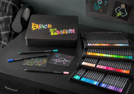 Faber-Castell Kredki Trójkątne Black Edition 100 Kolorów Opakowanie Metalowe - zdjęcie 2