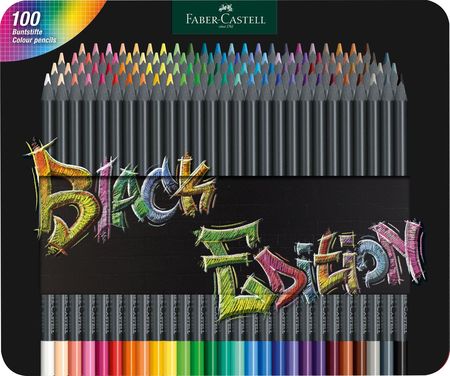 Faber-Castell Kredki Trójkątne Black Edition 100 Kolorów Opakowanie Metalowe