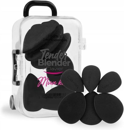 Clavier Tender Blender Mua Kit Zestaw Mini Aplikatorów Do Makijażu Czarny