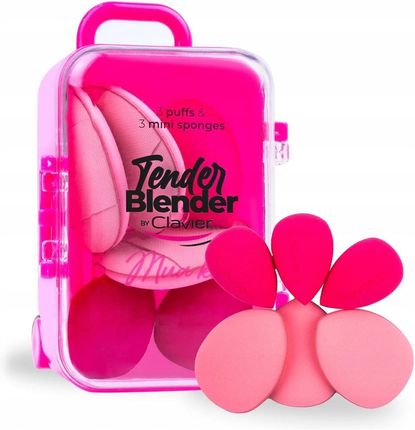 Clavier Tender Blender Mua Kit Zestaw Mini Aplikatorów Do Makijażu Różowy