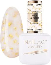 Zdjęcie Nailac Glammy Base Baza Kauczukowa Milk & Gold 7Ml - Kock