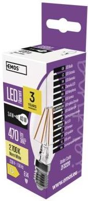 Emos Lighting Żarówka Led Filament Candle 3,4W E14 Ciepła Biel (Zf3220)