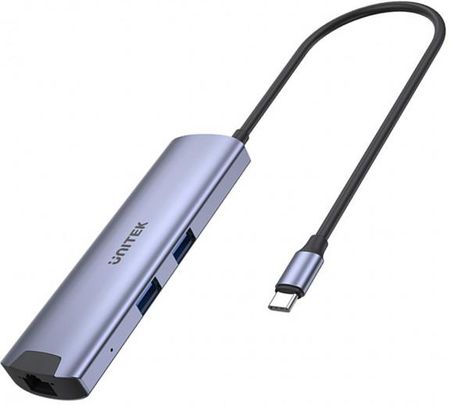 Unitek HUB Aktywny USB TYP-C 5Gbps, HDMI RJ-45 PD 100W (H1112F)