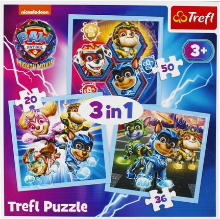 Trefl Puzzle 3w1 Moc Mighty Pups 34869